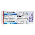 デプラット Deplatt、ジェネリックプラビックス、クロピドグレル75mg 包装裏面